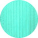 Round Solid Turquoise Modern Rug, con590turq