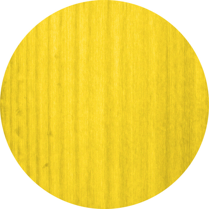 Round Solid Yellow Modern Rug, con590yw