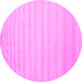 Round Solid Pink Modern Rug, con590pnk