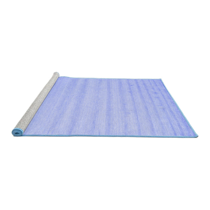 Sideview of Machine Washable Solid Blue Modern Rug, wshcon590blu