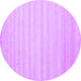 Round Solid Purple Modern Rug, con590pur