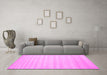 Machine Washable Solid Pink Modern Rug in a Living Room, wshcon590pnk