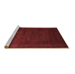 Sideview of Machine Washable Abstract Brown Contemporary Rug, wshcon591brn