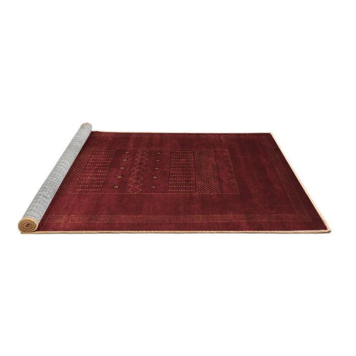 Sideview of Machine Washable Abstract Brown Contemporary Rug, wshcon591brn