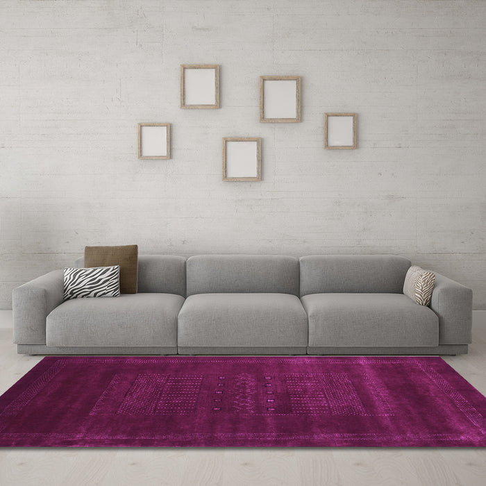 Machine Washable Abstract Purple Contemporary Area Rugs in a Living Room, wshcon591pur