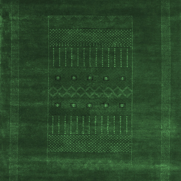 Machine Washable Abstract Emerald Green Contemporary Area Rugs, wshcon591emgrn