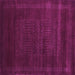 Square Machine Washable Abstract Purple Contemporary Area Rugs, wshcon591pur