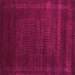 Square Machine Washable Abstract Pink Contemporary Rug, wshcon591pnk