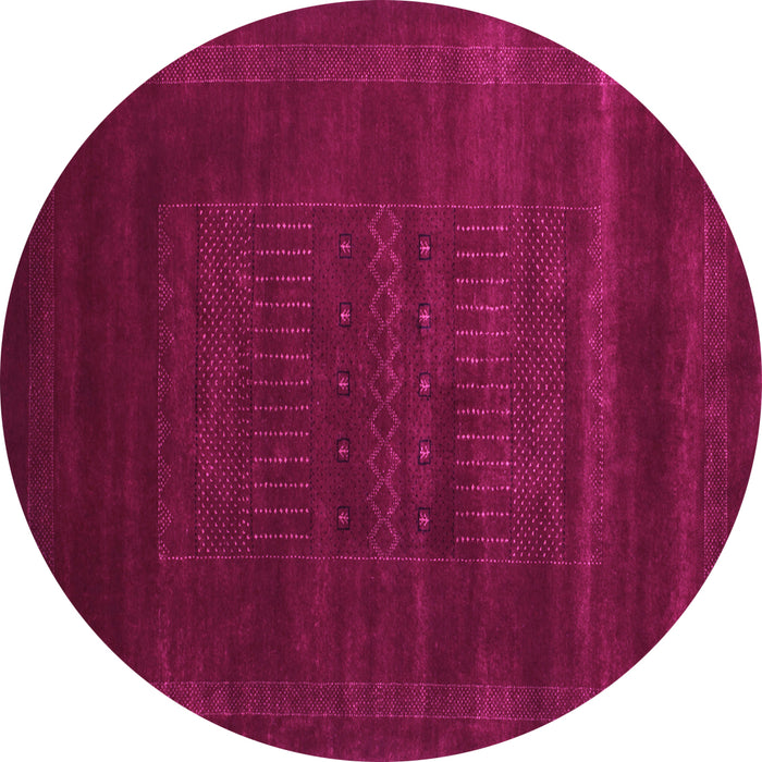 Round Machine Washable Abstract Pink Contemporary Rug, wshcon591pnk