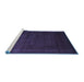 Sideview of Machine Washable Abstract Blue Contemporary Rug, wshcon591blu