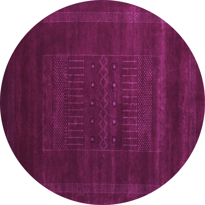 Round Abstract Purple Contemporary Rug, con591pur