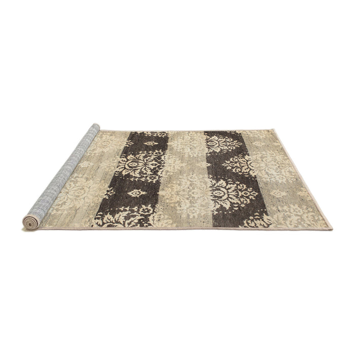 Serging Thickness of Machine Washable Contemporary Brown Rug, wshcon592