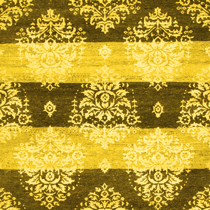 Machine Washable Abstract Yellow Contemporary Rug, wshcon592yw