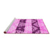 Sideview of Machine Washable Abstract Pink Contemporary Rug, wshcon592pnk