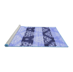 Sideview of Machine Washable Abstract Blue Contemporary Rug, wshcon592blu