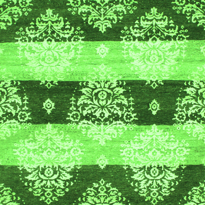 Serging Thickness of Machine Washable Abstract Green Contemporary Area Rugs, wshcon592grn