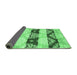 Sideview of Abstract Emerald Green Contemporary Rug, con592emgrn