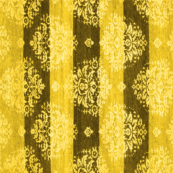 Square Machine Washable Abstract Yellow Contemporary Rug, wshcon592yw