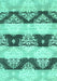 Machine Washable Abstract Turquoise Contemporary Area Rugs, wshcon592turq