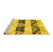 Sideview of Machine Washable Abstract Yellow Contemporary Rug, wshcon592yw