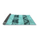 Sideview of Abstract Light Blue Contemporary Rug, con592lblu