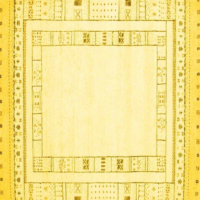 Square Solid Yellow Modern Rug, con593yw