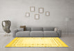 Machine Washable Solid Yellow Modern Rug in a Living Room, wshcon593yw