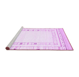 Sideview of Machine Washable Solid Purple Modern Area Rugs, wshcon593pur