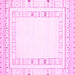 Square Machine Washable Solid Pink Modern Rug, wshcon593pnk