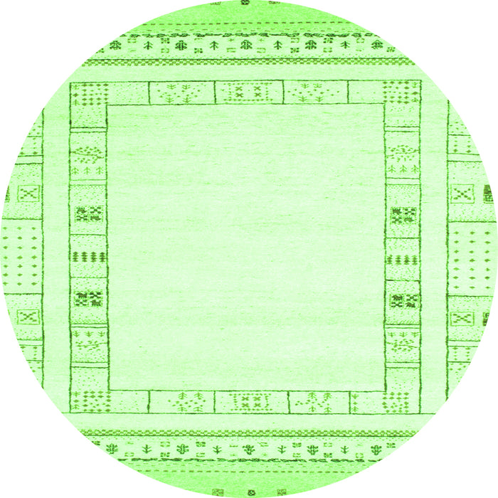 Square Solid Green Modern Rug, con593grn