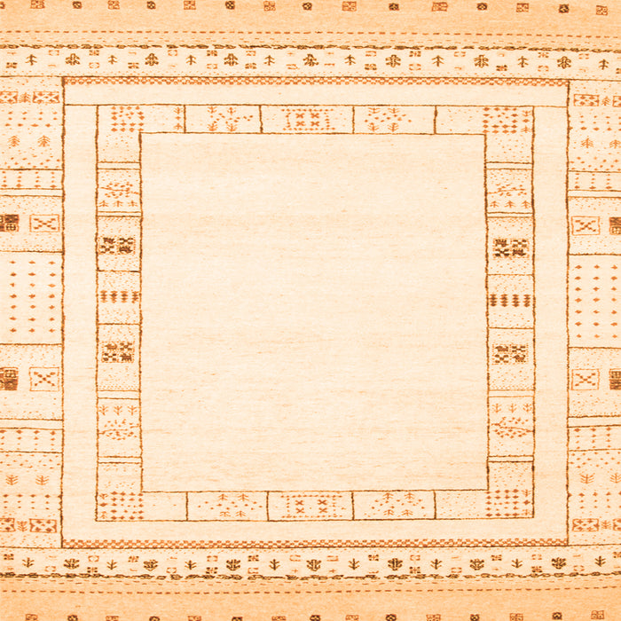 Round Machine Washable Solid Orange Modern Area Rugs, wshcon593org