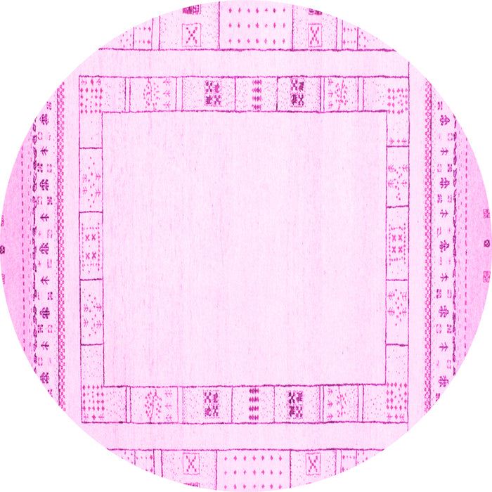 Round Solid Pink Modern Rug, con593pnk