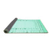 Sideview of Solid Turquoise Modern Rug, con593turq