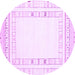 Round Solid Purple Modern Rug, con593pur