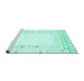 Sideview of Machine Washable Solid Turquoise Modern Area Rugs, wshcon593turq