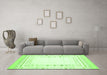 Machine Washable Solid Green Modern Area Rugs in a Living Room,, wshcon593grn