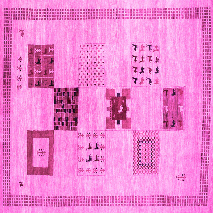 Square Abstract Pink Contemporary Rug, con594pnk