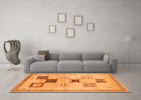 Machine Washable Abstract Orange Contemporary Rug, wshcon594org