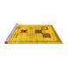 Sideview of Machine Washable Abstract Yellow Contemporary Rug, wshcon594yw