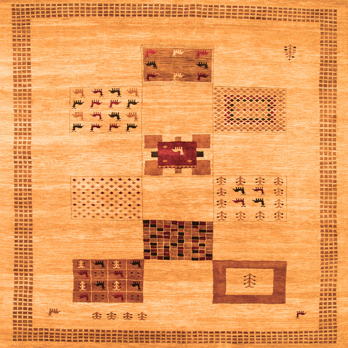 Serging Thickness of Abstract Orange Contemporary Rug, con594org