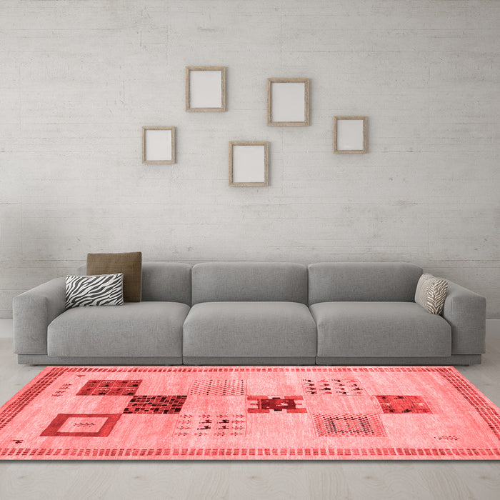 Contemporary Red Washable Rugs