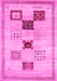 Machine Washable Abstract Pink Contemporary Rug, wshcon594pnk