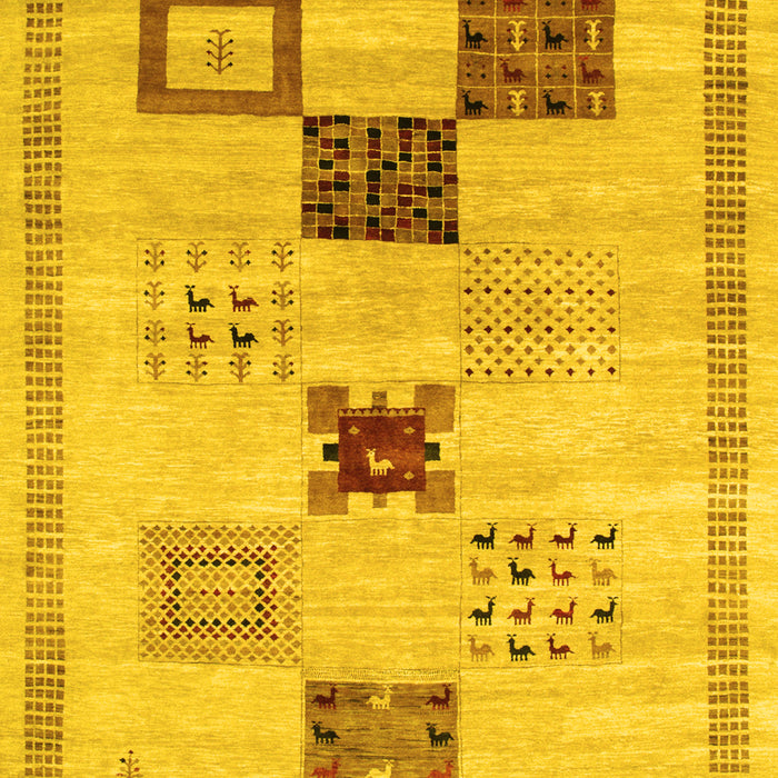 Abstract Yellow Contemporary Rug, con594yw
