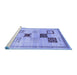 Sideview of Machine Washable Abstract Blue Contemporary Rug, wshcon594blu