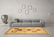 Machine Washable Abstract Brown Contemporary Rug in a Living Room,, wshcon594brn