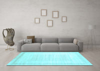 Machine Washable Solid Light Blue Modern Rug, wshcon595lblu