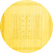 Round Solid Yellow Modern Rug, con595yw