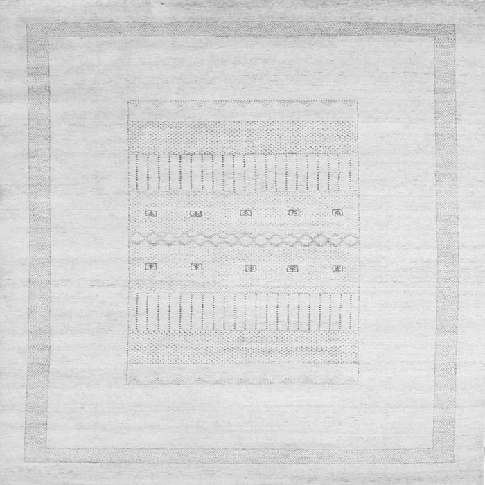 Round Machine Washable Solid Gray Modern Rug, wshcon595gry