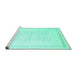 Sideview of Machine Washable Solid Turquoise Modern Area Rugs, wshcon595turq
