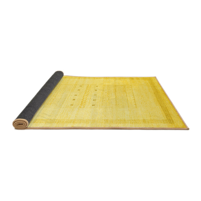 Sideview of Solid Yellow Modern Rug, con595yw